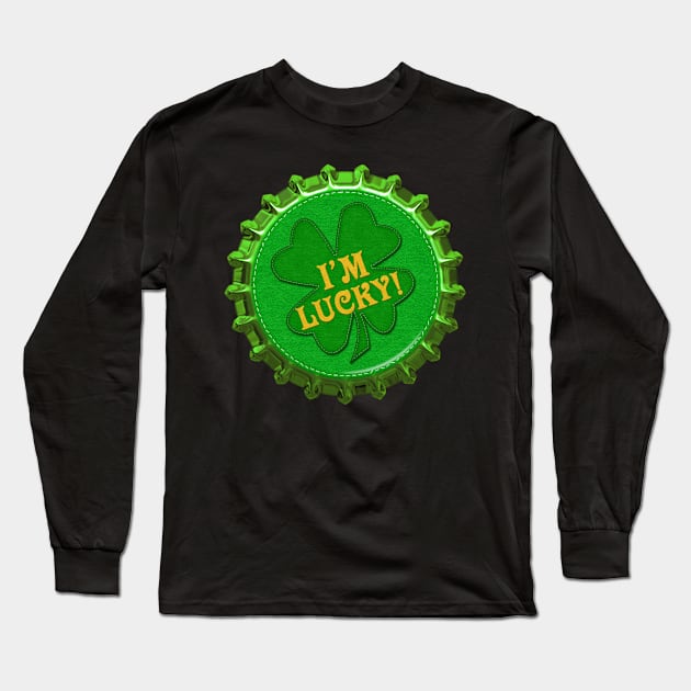 St. Patrick's Day Magnet and Sticker | I'm Lucky by Cherie(c)2022 Long Sleeve T-Shirt by CheriesArt